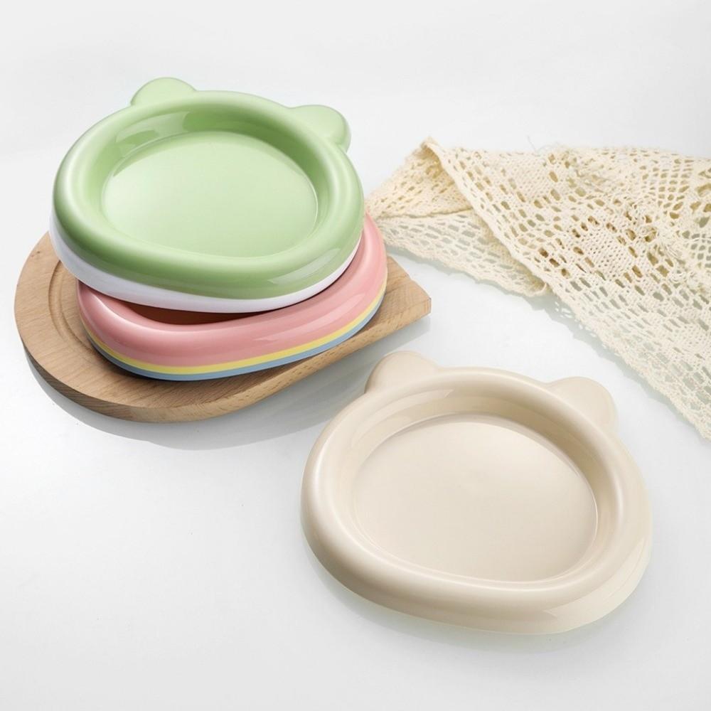 Plastic Cat Food Plates Food Grade Pet Snack Dish Lightweight Kitten Bowl Daily Use