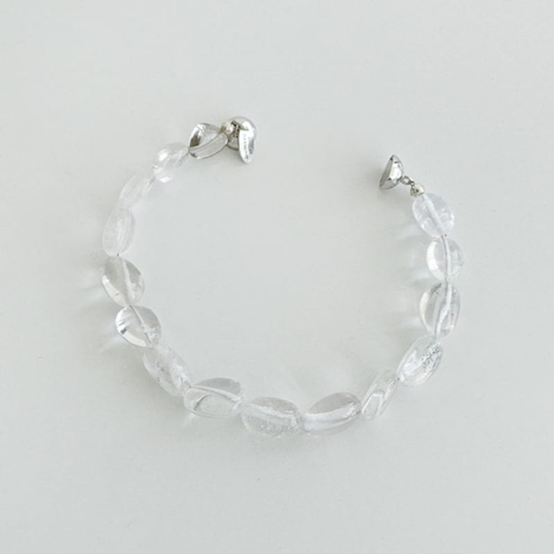 August Harmony 925silver Pebble Gem Bracelet / 2color