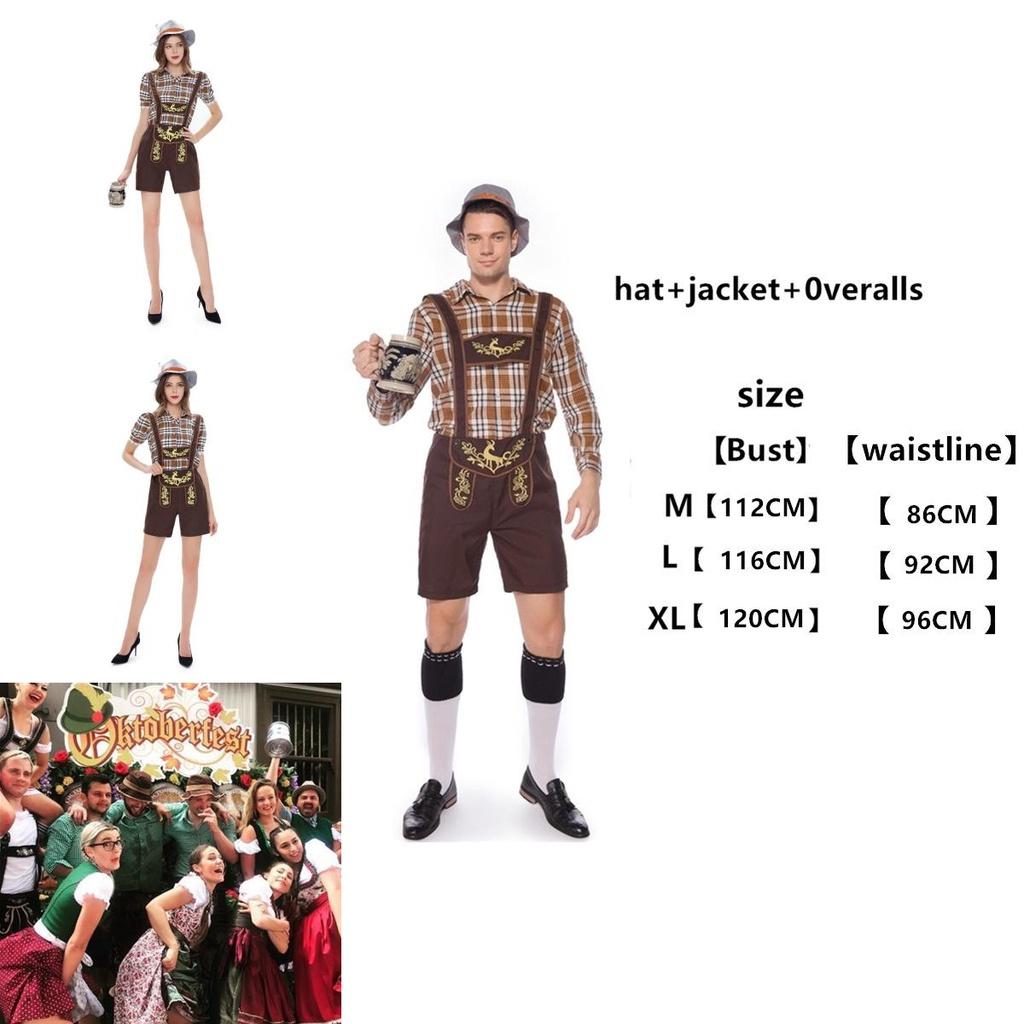 New German Oktoberfest Costume For Men And Women Adult Lederhosen Beer Festival Outfit