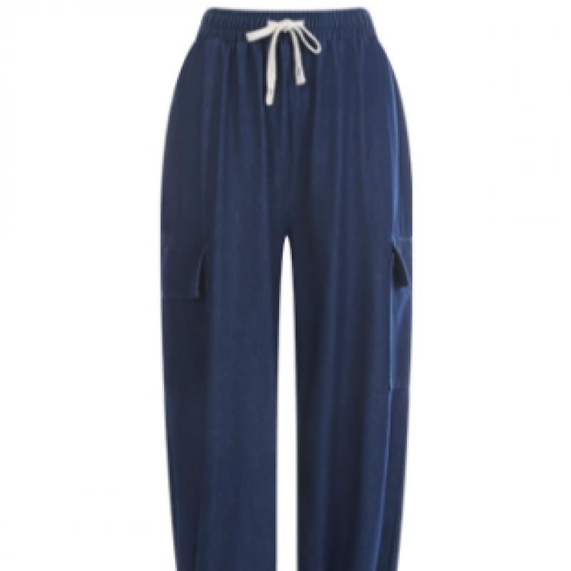 Shop   Women Ice Cooling Wide Jogger Pants Denim Medium Blue Pic Wpt 12073