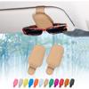 2 Pack Glasses Holder for Car Sun Visor, Genuine Leather Car Visor Accessories, Sunglasses Holder, Magnetic Sunglasses Holder, Ticket Clip