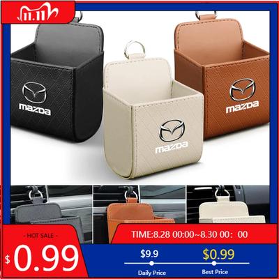 2025 Heißes Auto Hängende Lüftungsschlitz Aufbewahrungsbox Leder Auto Armaturenbrett Kleinkram Organizer Tasche Für Mazda MS CX-5 RX-8 MX5 Atenza Axela