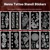 Lace Fake Tattoo Henna Tattoo Stencil Stickers Legs Arm Body Art Sticker  Finger Hand