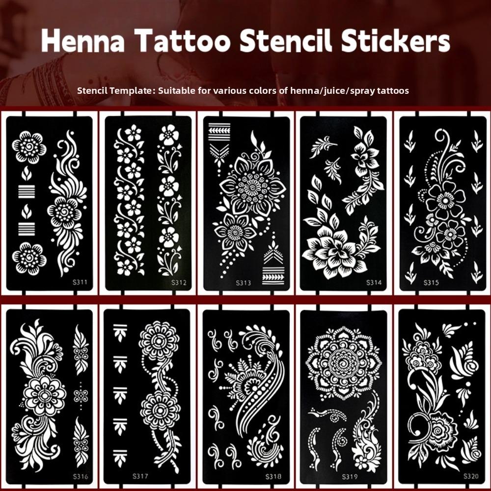 Lace Fake Tattoo Henna Tattoo Stencil Stickers Legs Arm Body Art Sticker Finger Hand