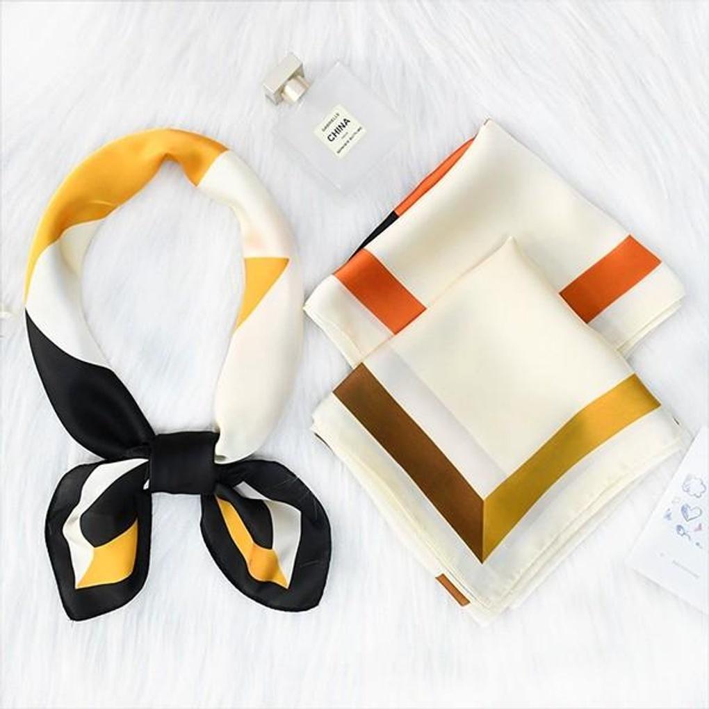 Women s 3-Piece Triple Color Line Silk Scarf SCF006