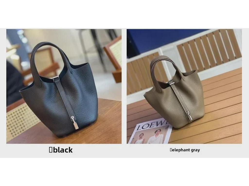 Πολυτελής δερμάτινη τσάντα καλαθιού λαχανικών TC από ολικής αλέσεως - Κομψή, ευέλικτη και ευρύχωρη τσάντα κουβά