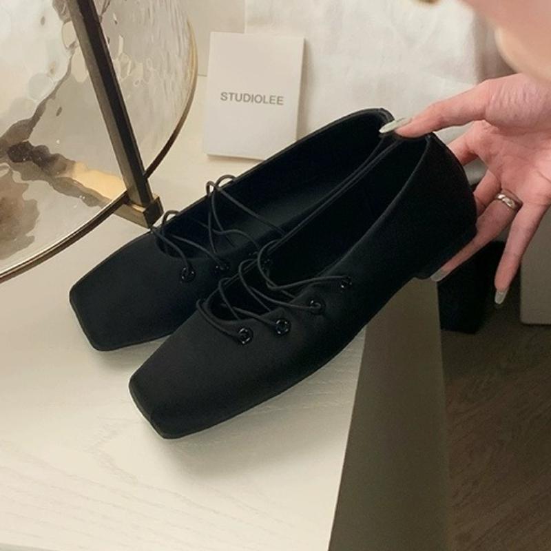 

Женские балетки с квадратным носком, лоферы, повседневная летняя новая обувь, спортивные сандалии, дизайнерские 2025, женские балетки для танцев, неглубокие кроссовки 40 чёрный