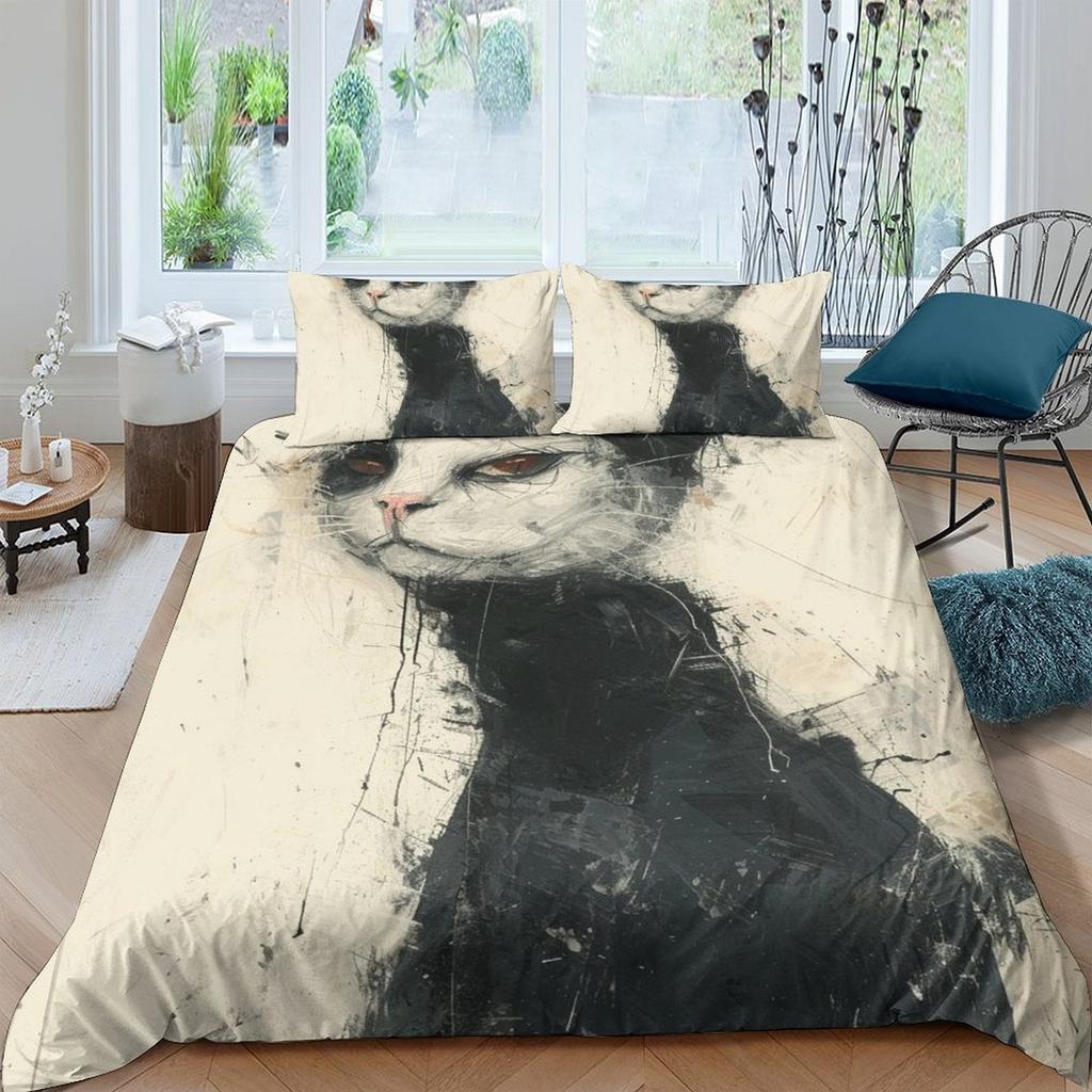 Cat Comforter Covers Printed Quilt Cover Duvet Cover Bedding Set For Children'S And Adults Warm Soft Breathable And Comfortable