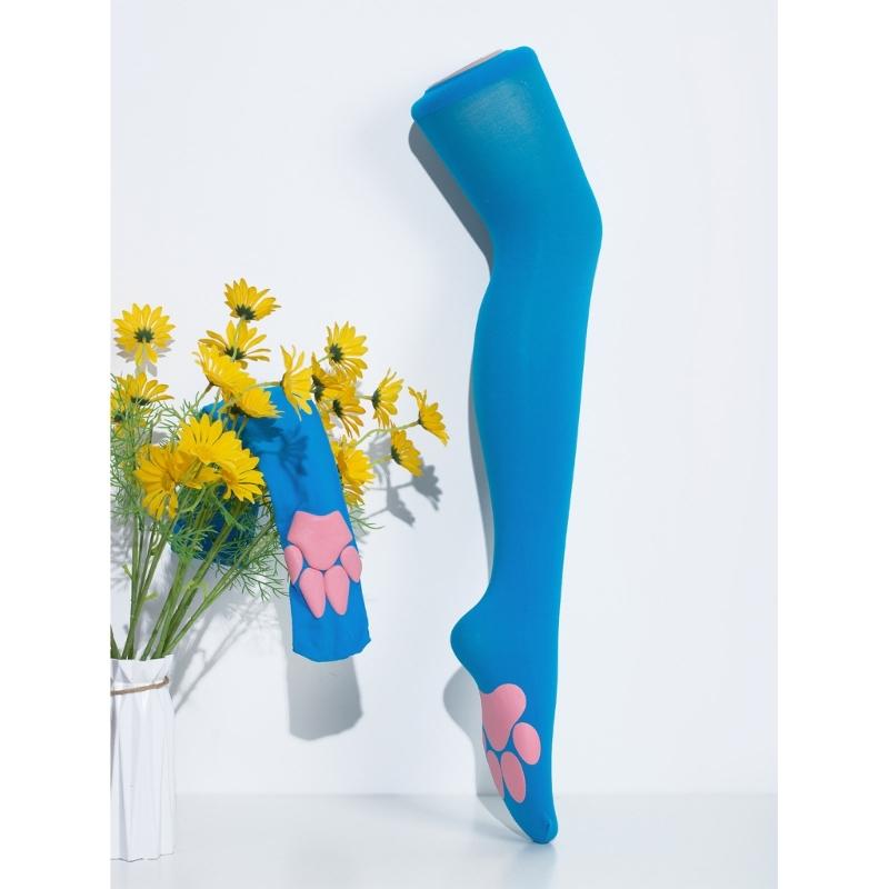 Cat Paw Thigh High Socks Cute Soft Over Knee Stockings Kitten Claw Pad Socks Pink Cat Paw Long Boot Socks Women Girls