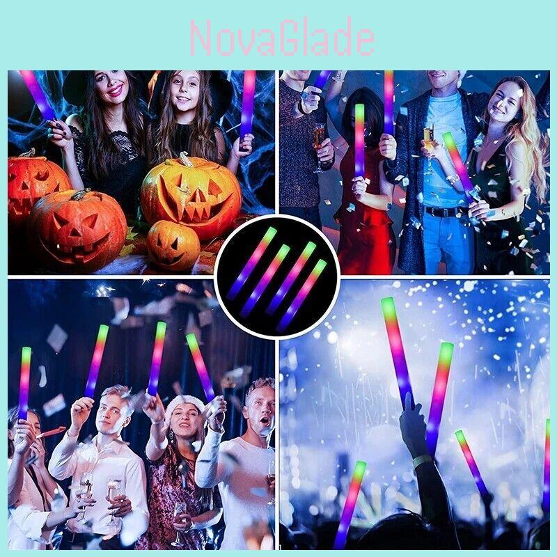 Bulk Pack Of 3 Large Sponge Glow Sticks Vibrant Colors Ideal For Live Performances