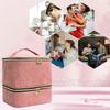 Double Layer Nail Polish Organizer Bag 30 Grids Large Capacity Nail Care Kit Bag Handheld Essential Oil Storage Bag