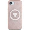 Guess IML Metal Glitter 4G Circle Triangle MagSafe case for iPhone 16e / 17e pink