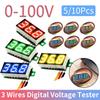 5/10Pcs 0.28 Inch LED Voltmeter 3 Wires Red/Blue/Yellow/Green Voltage Tester Accurate Pressure Measurement Digital Voltmeter
