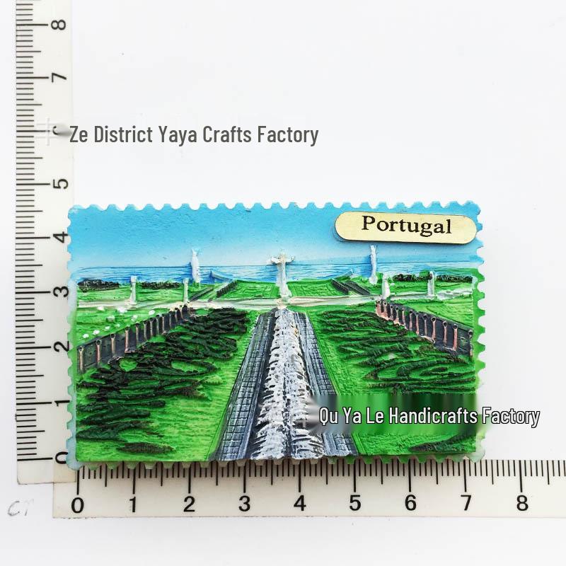 Hand-Painted Resin Magnetic Souvenir Stickers from Portugal