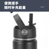 16oz 304 Stainless Steel Water Bottle, Double Wall Vacuum Insulated Sports Flask with Flip Straw Lid & Carry Handle