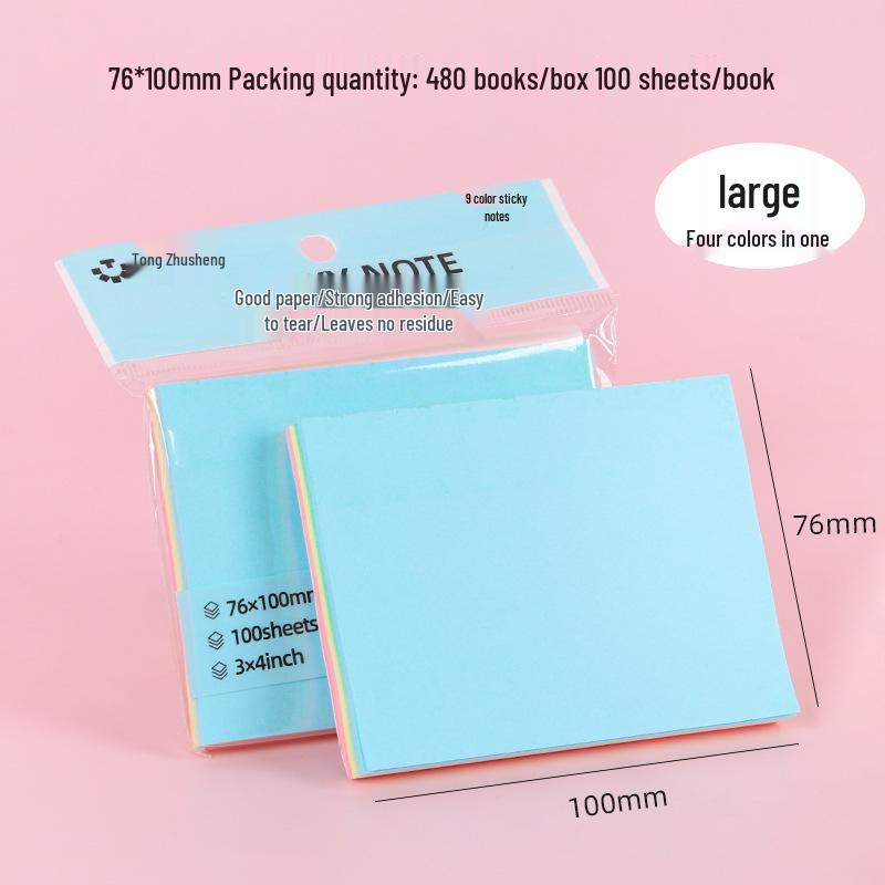 Creative Colored Sticky Notes - Cute, Tearable Memo Pads for Office and School, Strong Adhesive Message Paper