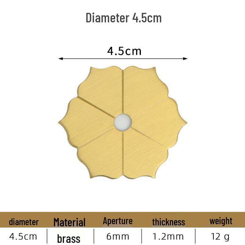 Rondelle Plate en Laiton Vintage avec Poignée Irrégulière et Plaque de Base pour Décoration de Meubles Classiques