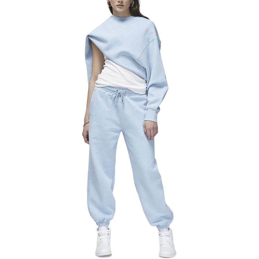 Jordan Solid Color Round Neck Casual Fleece Long Sleeve Sweatshirt Women Sweatshirt Blue Gray FB5117-436