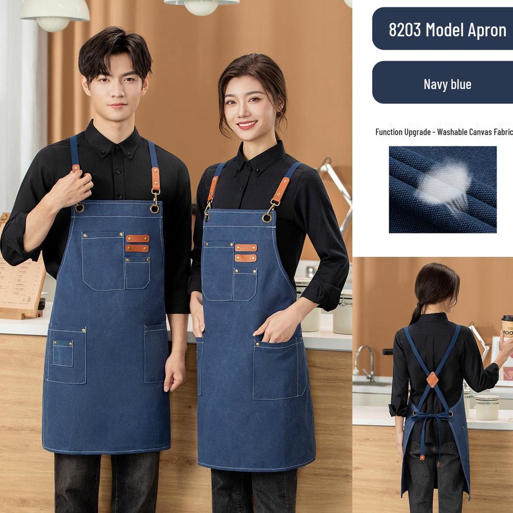 Custom Waterproof Washable Denim Apron for Women - Nail Art, Baking, Coffee, Milk Tea Shop, and Barber Use