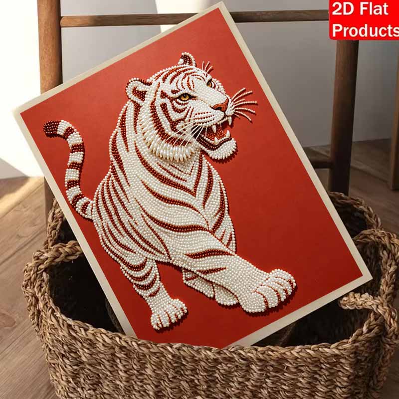 DIY Pearl Diamond Art Painting Kits for Adult and Beginners, Majestic Tiger Sparkling Painting Craft Home Wall Decor Handmade Gift