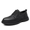 Leather Shoes Men's Summer Breathable Casual Men's Shoes Thin Hollow Black British Trend 2025
