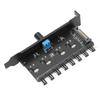 Fan Hub 12V 3pin 4pin 1 Knob 8 Channels Stable Precise Fan Speed Controller with Screw for Computer CPU ChassisSATA