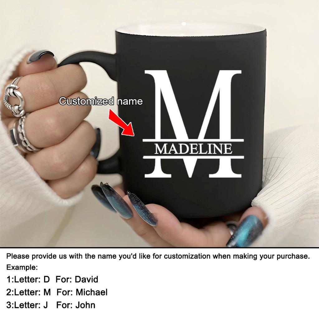 11oz Personalizowany Kubek do Mleka z Czarnym Napisem Dla Kawiarni, Ceramiczny Kubek do Kawy, Kubek do Picia, Filiżanka do Herbaty, Prezenty Świąteczne