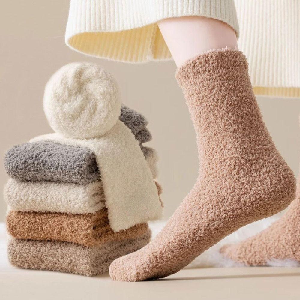 Flauschige Gemütliche Korall samt Socken Winter Warm Schlaf Socken Mode Winter Warm Socken Unisex
