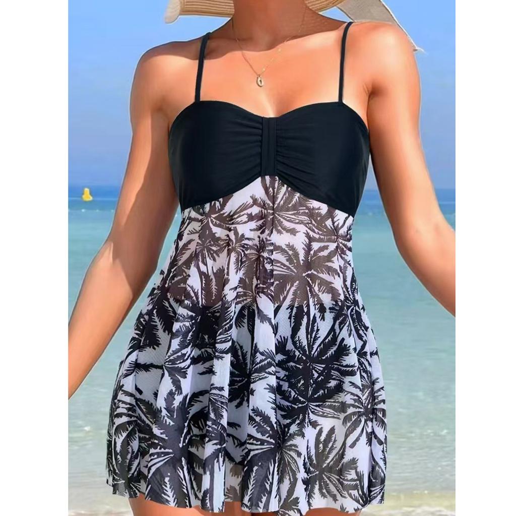 Damen Badeanzug mit Shorts, fließender zweiteiliger Badeanzug, Badebekleidung