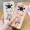 For Huawei Mate 80 Pro Case Soft Electroplated Quicksand Hourglass Pellet KWAS Bear Silicone Shockproof Protector Smooth