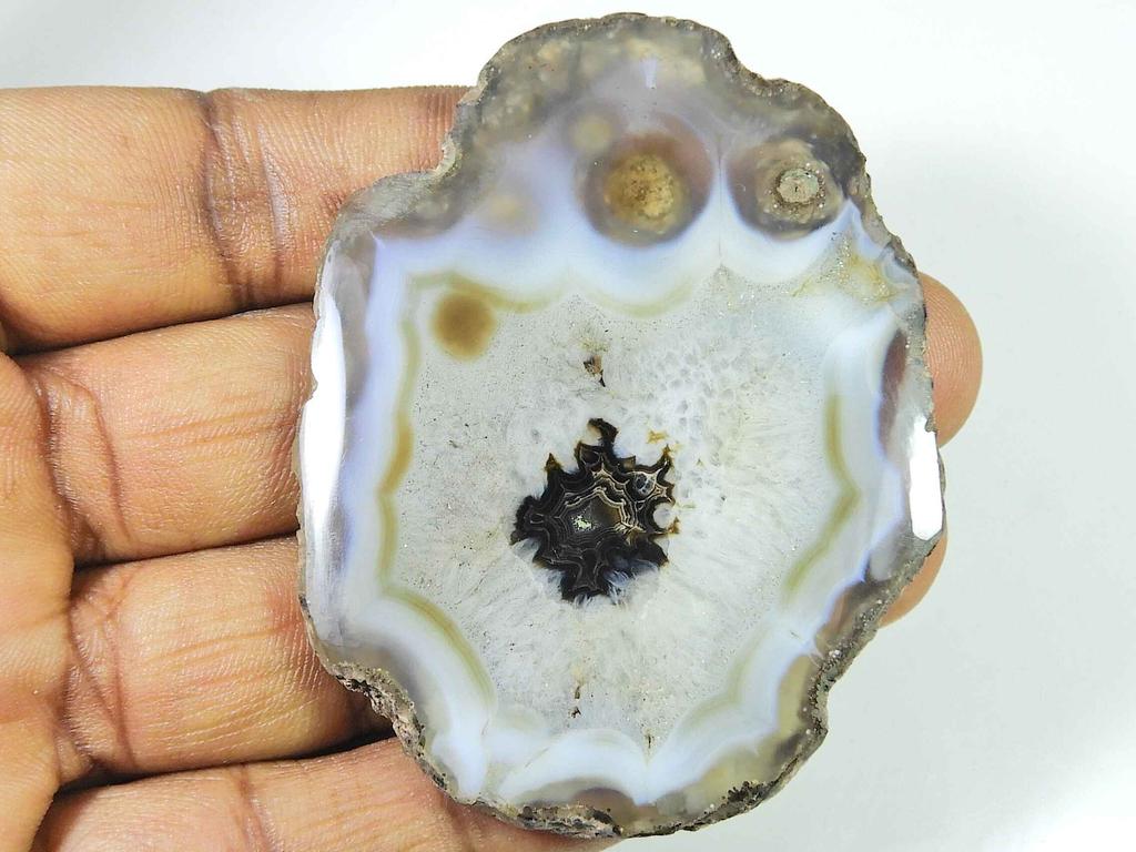 51X68X06MM Natural Solar Druzy Agate Slice Cabochon Loose Gemstone 199Cts. SK-1814