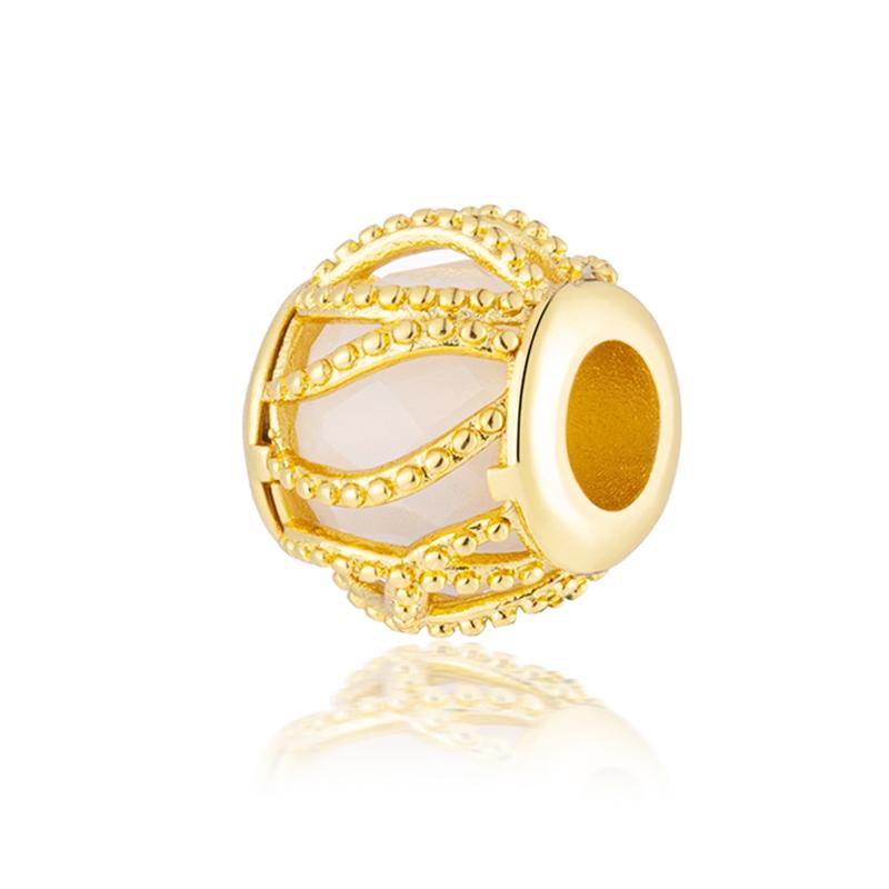 NOI Mărgele Rotunde Strălucitoare Placate cu Aur Clip Potrivite pentru Brățară Originală de Argint Bijuterii DIY Cadou Fundă Inimă Dublă Suspensă