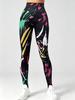 Popular European and American yoga pants 1D digital printing leggings bottoming women's outdoor sports fitness trousers