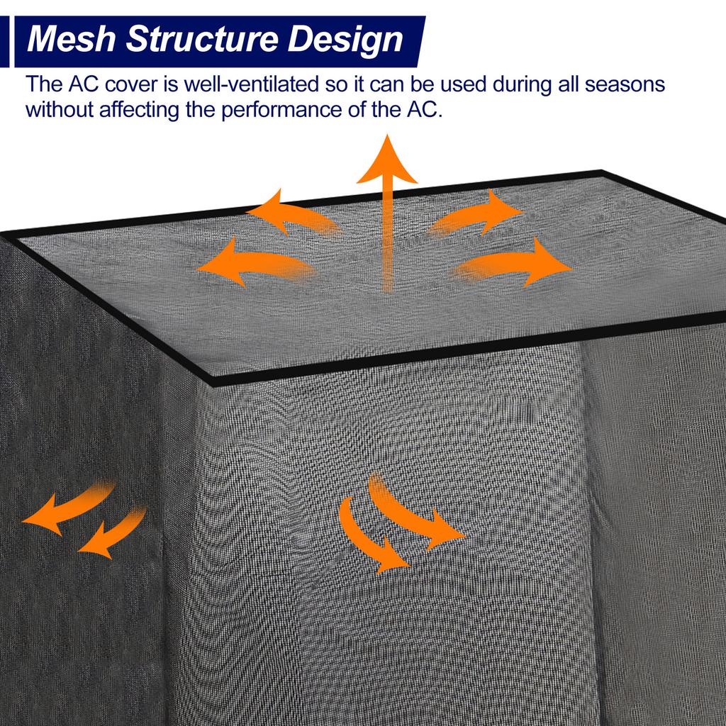 Air Conditioner Cover All Seasons Air Conditioning Cover Mesh Outdoor AC Unit Covers for Outside Units Protect from Leaves Black