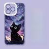 Starry Night Black Cat Case for Realme C53 C55 C67 C63 C33 C30 C35 C51 C21Y C25Y C20 7i 8i 9i 9 10 12 Pro Plus 8 9 Pro 5G Cover