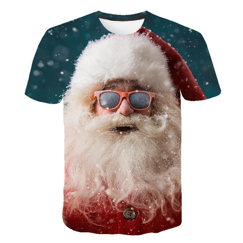 

New Short Sleeved Christmas 3D Digital Printed Santa Claus Men s Fashion Creative Comfortable T-shirt 3XL