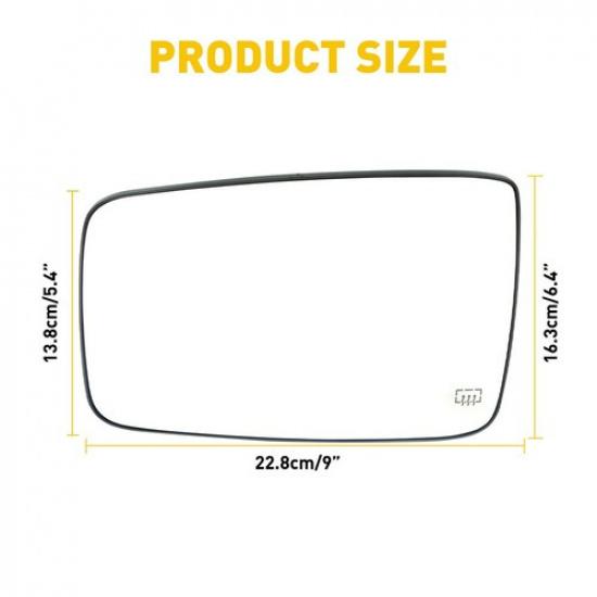 Pair Mirror Glass Heated Driver &Amp; Passenger Side For 2010-21 Dodge Ram 1500 2500