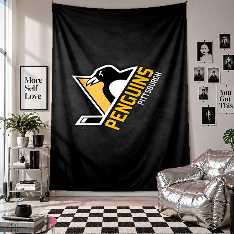 Pittsburgh Penguins Wall Tapestry Home Decor Wall Hanging Cloth for Bedroom Living Room Background