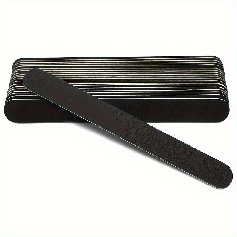 10pcs Professional Double-sided 100/180 Grit Nail File, Black Nail Care Tool and Home Nail