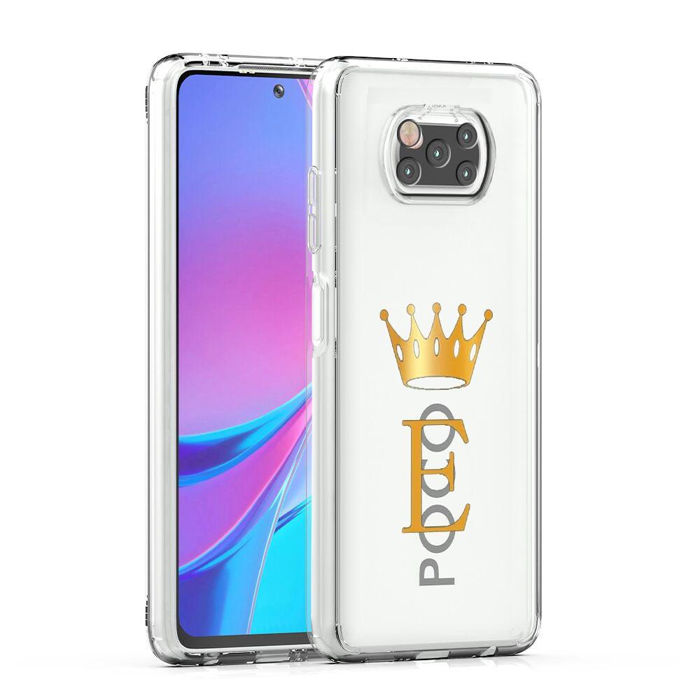 Phone Case For Xiaomi Poco X6 X5 NFC X3 F6 F5 Pro F4 F3 M3 14 13T 12T 12 13 Lite 11 Mi 5G Clear Cover Crown Letter A To b