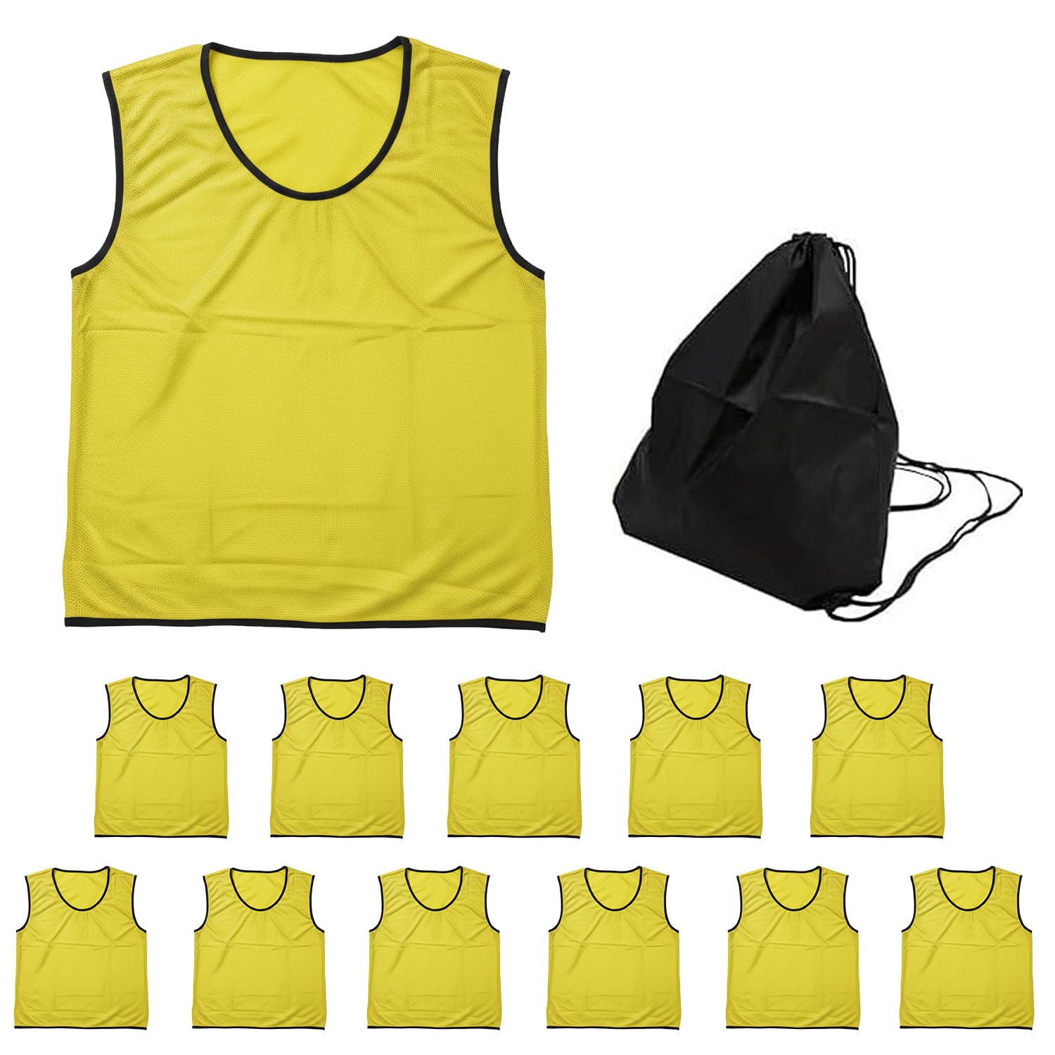 

[Logic] Bibs Set for Children and Adults, Plain, No Numbers, 10 Colors, with Storage Bag, Mesh, 30-Day Warranty, for Soccer, Basketball, Futsal, Schoo