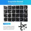 1800PCS Metric Screw & Bolt Kit: M2 M3 M4 M5 Hex Socket Button Head Screws, Lock & Flat Washers, Nuts, 10.9 Alloy Steel, Black