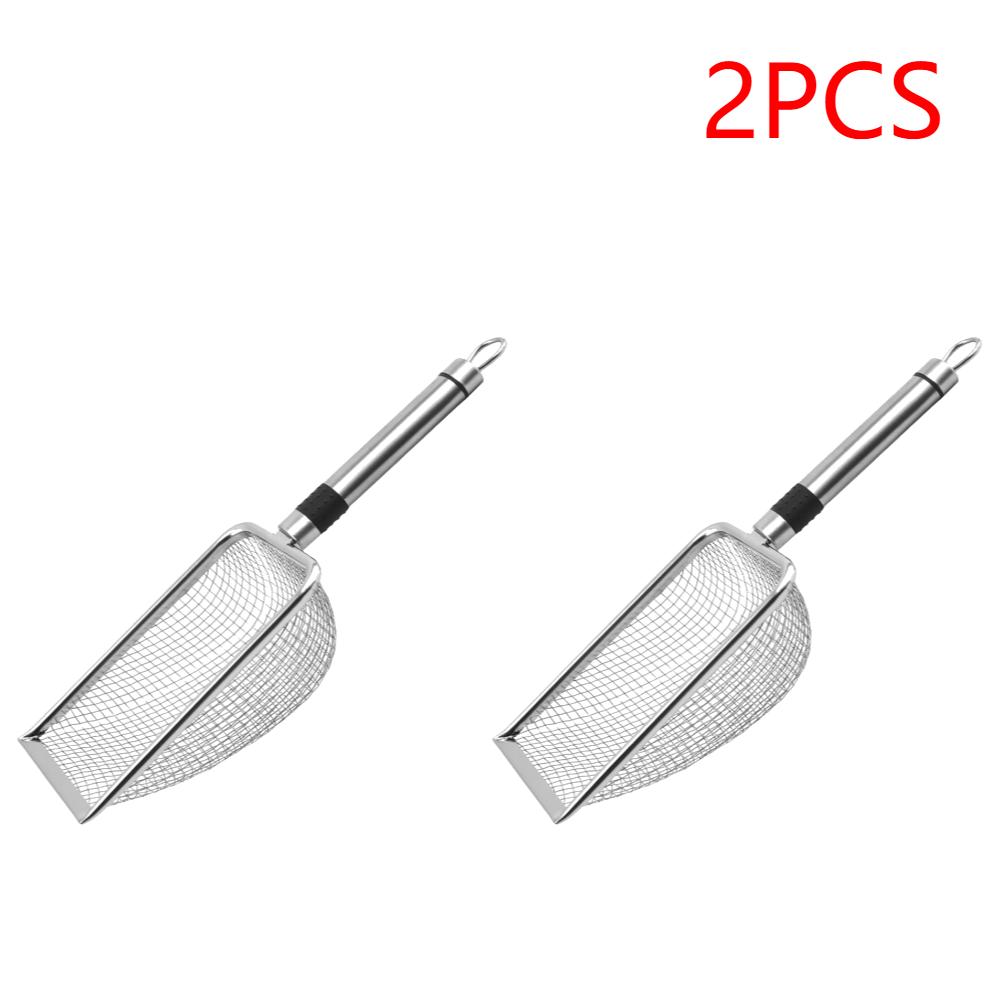 Pet Poop Shovel Fine Mesh Sand Shovel Stainless Steel Cat Litter Cleaner Ergonomic Handle Non Stick Poop Picker for Cats