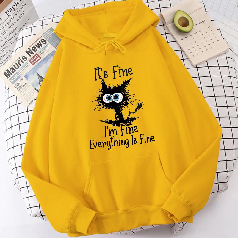 

(Unisex Hoodie)Новые толстовки с принтом кота, женские толстовки унисекс, повседневные топы с капюшоном, пуловеры XL