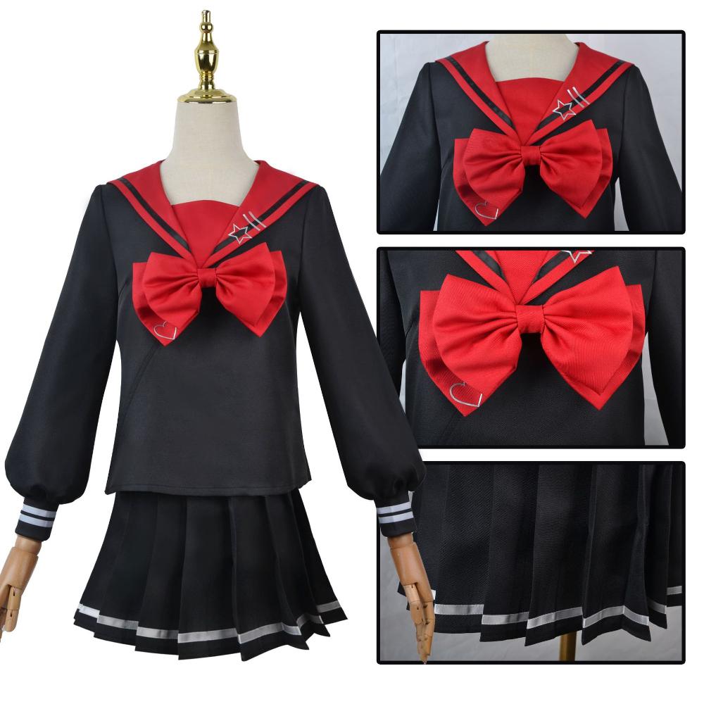 Needy Girl Overdose Black JK Cosplay Costume Wig Game Needy Girl Overdose Cosplay KAngel Black School Uniform Skirt Jirai Kei