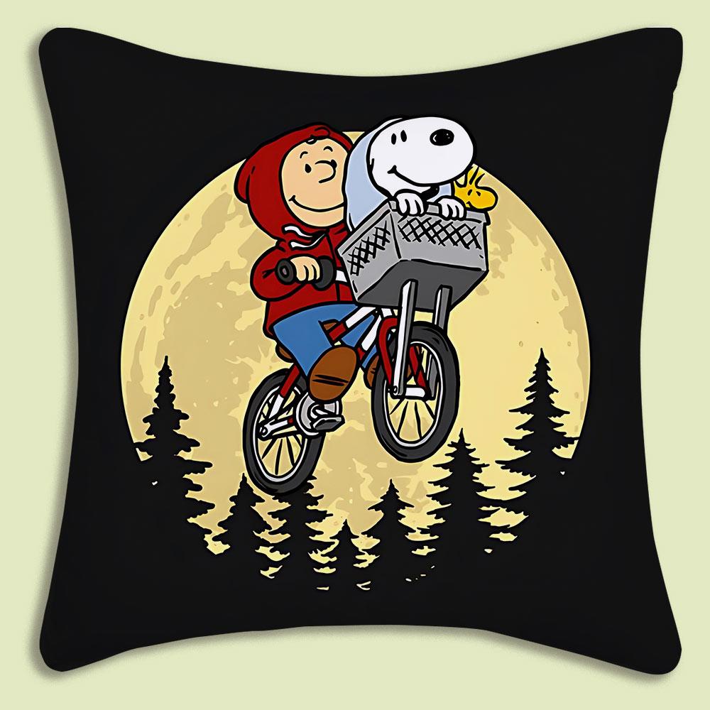 Cartoon Cute S-Snoopy Pillow Covers Cartoon Sofa Decorative Home Double-Sided Printing Short Plush Cute Cushion Cover
