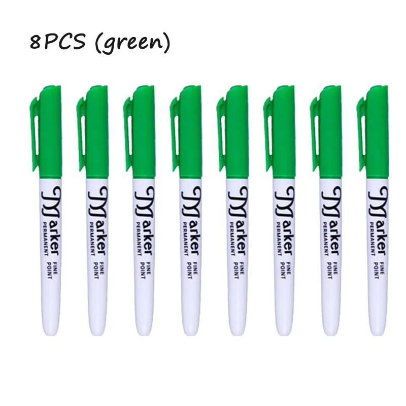 

8pcs Quick-drying Color Marker Pens, Permanent Marker Pens, Black & Blue & Red & Green, Non-fading & Quick-drying