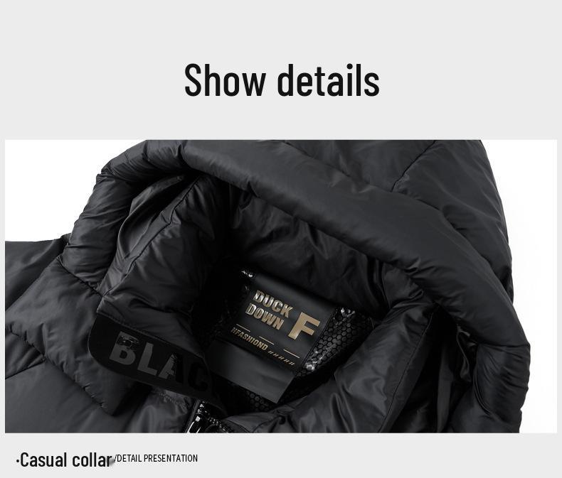 2025 Men's Winter Hooded Short Down Jacket - 90% Duck Down Casual Outerwear