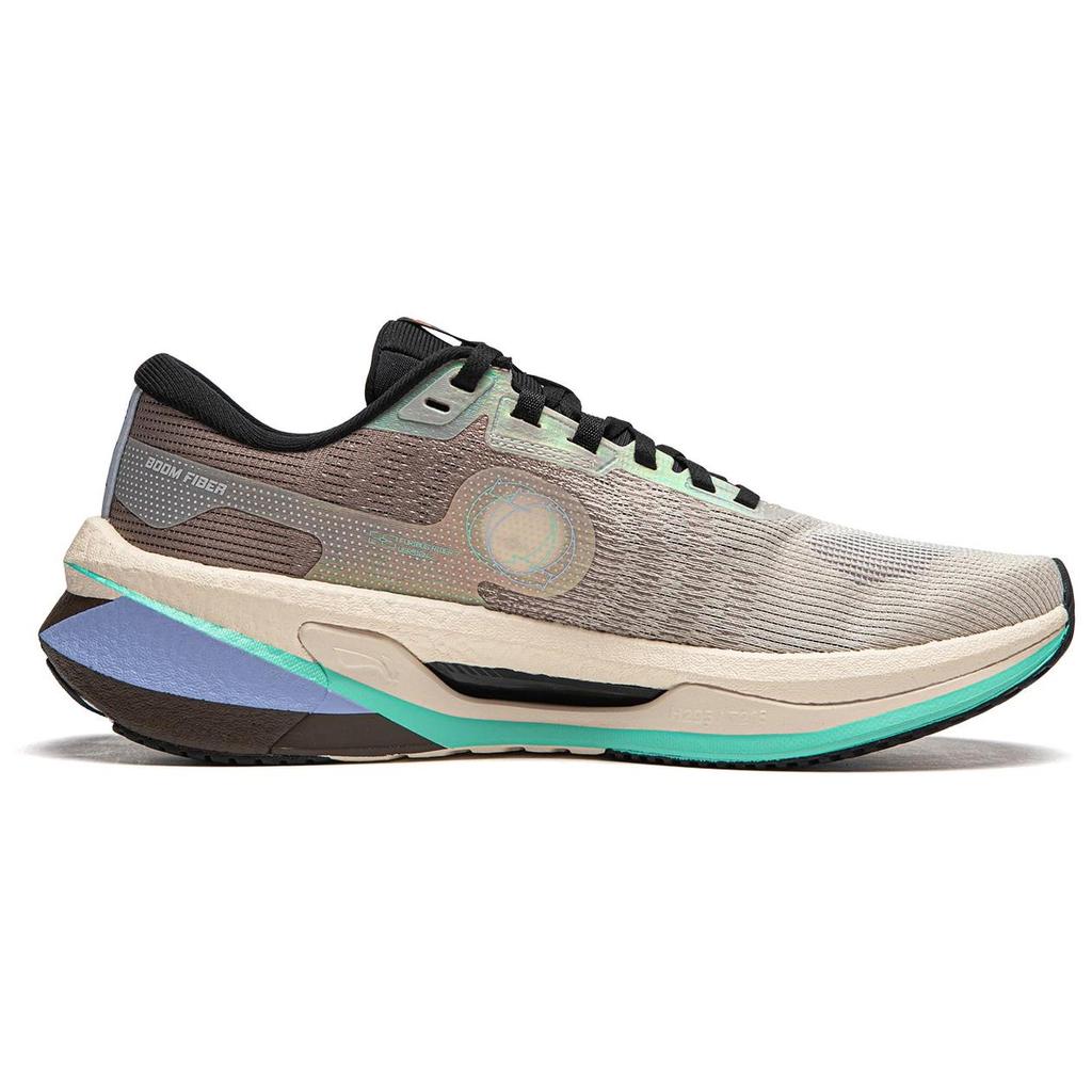 New LINING Furious Rider 7.0 V2 Running Shoes Men's Low Top Rock White Gray/Tree Gray Brown ARZU003-13