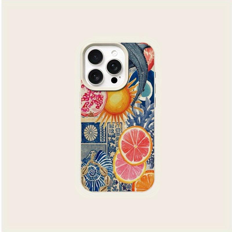 

Чехол для телефона с узором «Оранжевый океан», подходит для телефонов серий iPhone 17, 16, 15, Plus, Pro, Max - идеален для использования в качестве подарка iPhone17 слоновая кость